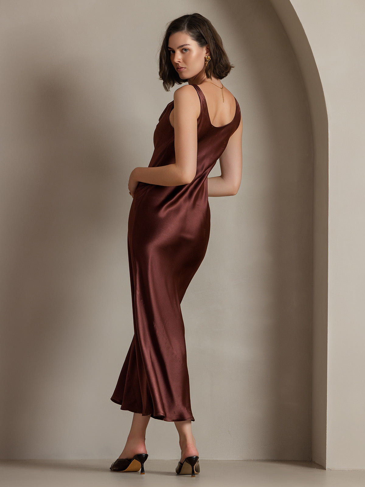 Cowl Neck Slip Long Dress