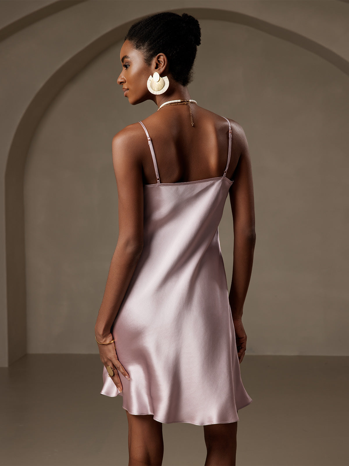 Solid Color Short Slip Dress