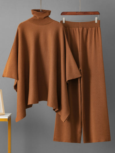 Autumn and winter Women's shawl coat with wide-leg pants two-piece high-end light luxury fashion socialite suit for women, Autumn Outfit, Formal Occasion Wear, Elegant Suit, Sophisticated Look, Comfortable Fit, Durable Construction, Luxury Coat, Women's O