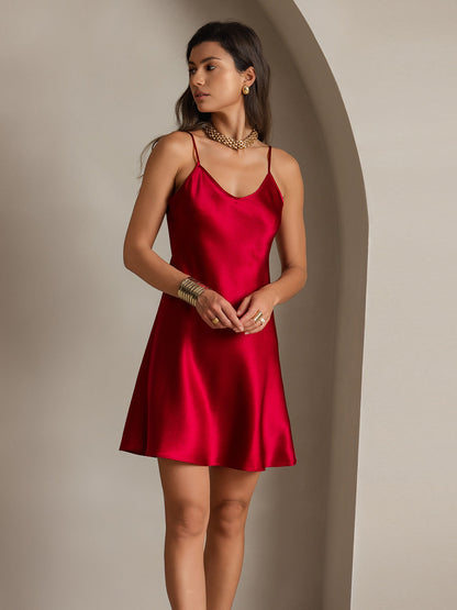 Solid Color Short Slip Dress