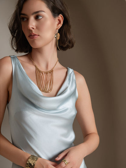 Cowl Neck Slip Long Dress