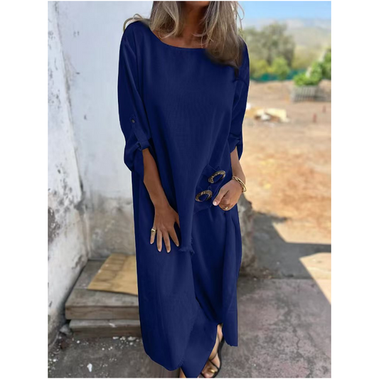 Elegant Women's Cotton & Linen Outfit (2-Piece Set)