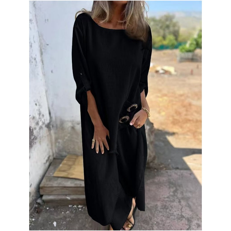 Elegant Women's Cotton & Linen Outfit (2-Piece Set)
