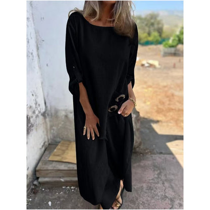 Elegant Women's Cotton & Linen Outfit (2-Piece Set)