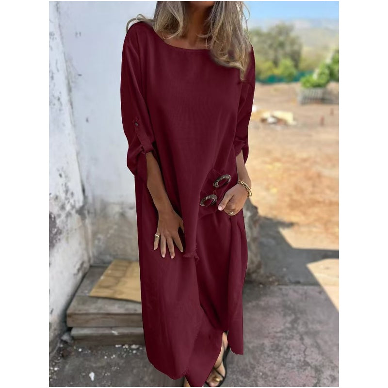 Elegant Women's Cotton & Linen Outfit (2-Piece Set)