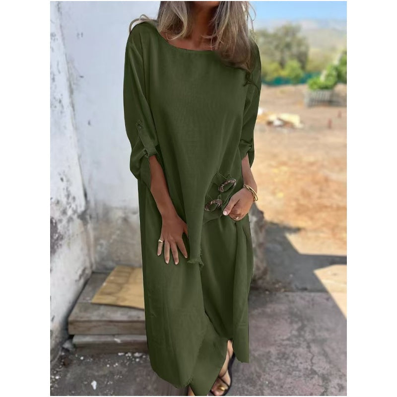 Elegant Women's Cotton & Linen Outfit (2-Piece Set)
