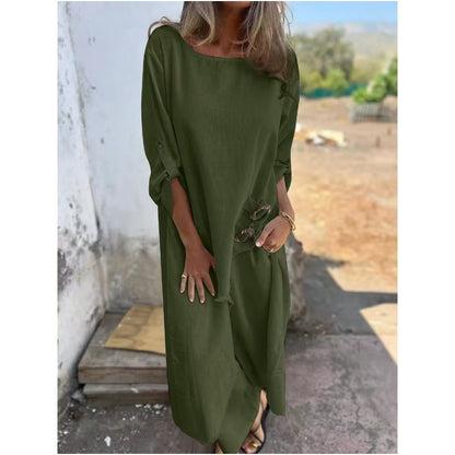 Elegant Women's Cotton & Linen Outfit (2-Piece Set)