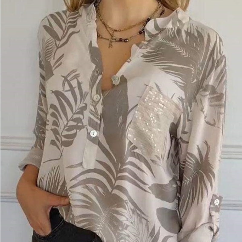 Trendy V-neck Printed Top for Women