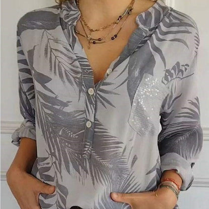 Trendy V-neck Printed Top for Women