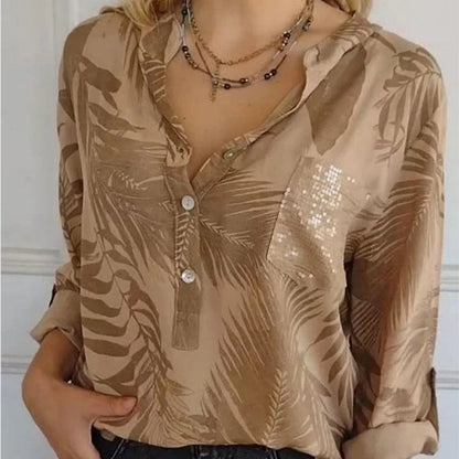 Trendy V-neck Printed Top for Women
